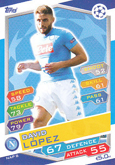 David Lopez SSC Napoli 2016/17 Topps Match Attax CL Scandinavian edition #NAP8s